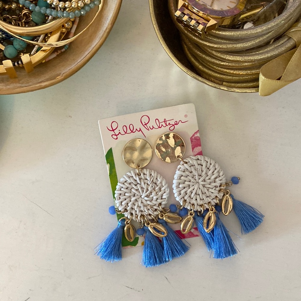 Lilly Pulitzer blue tassel earrings
